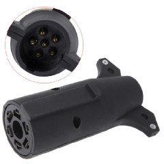 Trailer Connector 7PIN Blade to 6PIN Round Adapter