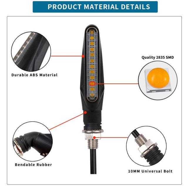 Turn Signal Light 2835SMD 12LED for Motorcycle Directional Light