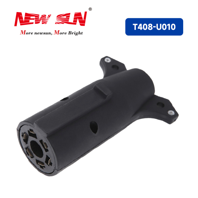 Trailer Connector 7PIN Blade to 6PIN Round Adapter
