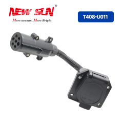 Trailer Connector 7 PIN Round to 7PIN Blade Cord Adapter