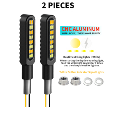 Turn Signal Motorcycle Lamp Dual Color Slide Indicator Light