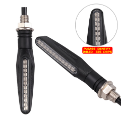Turn Signal Motorcycle Lamp Dual Color Slide Indicator Light 24LED
