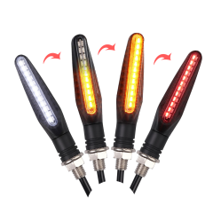 Turn Signal Motorcycle Lamp Dual Color Slide Indicator Light 24LED