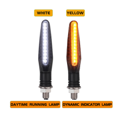 Turn Signal Motorcycle Lamp Dual Color Slide Indicator Light 24LED