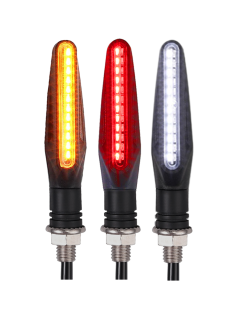 Turn Signal Motorcycle Lamp Dual Color Slide Indicator Light 24LED