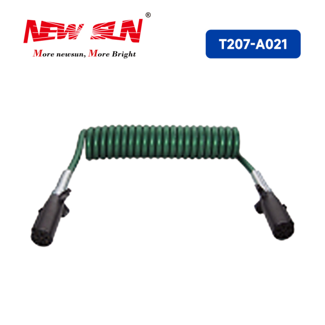 12FT 7-WAY ABS Coiled Power Cable