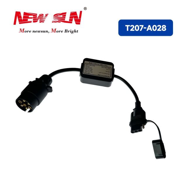EU 7 Way Adapter to Us 4 Way Trailer Light Converter