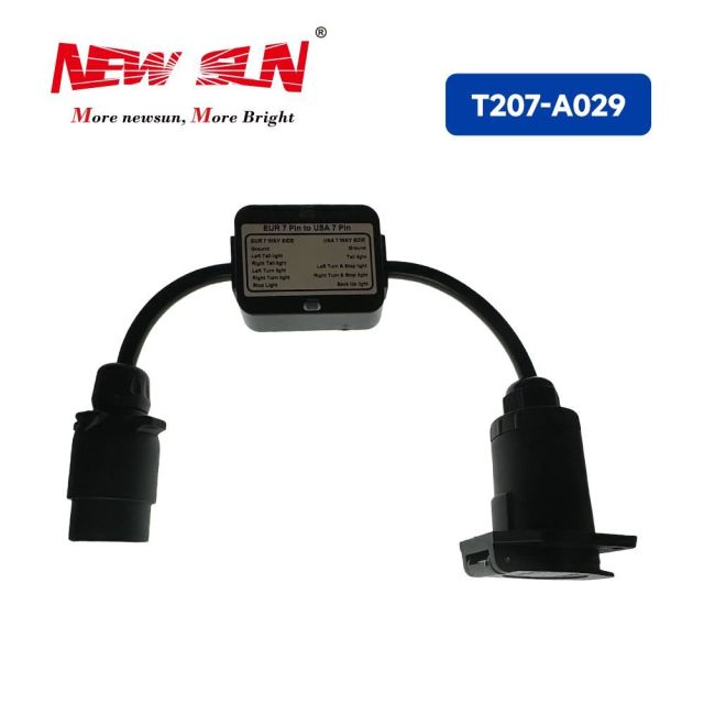 EU 7 Way Adapter to Us 7 Way Trailer Light Converter