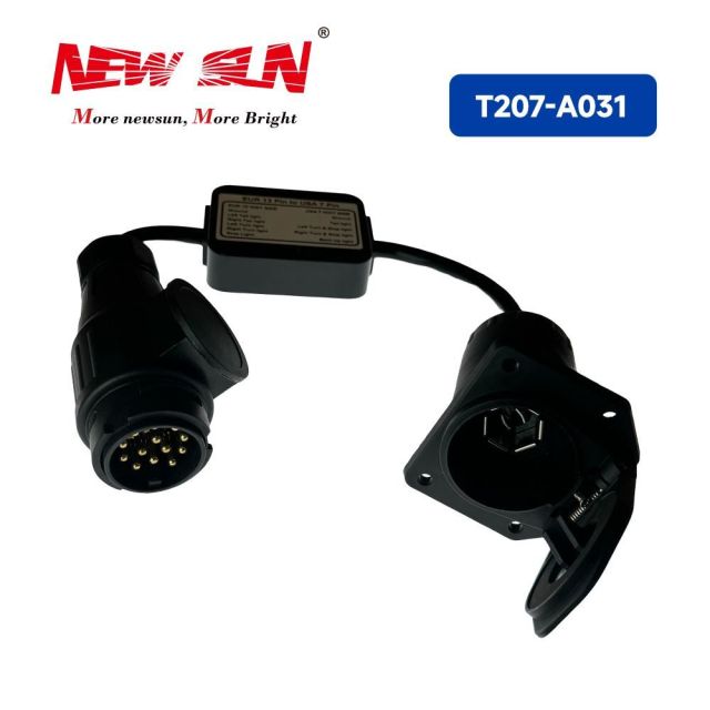 EU 13 Way Adapter to Us 7 Way Trailer Light Converter