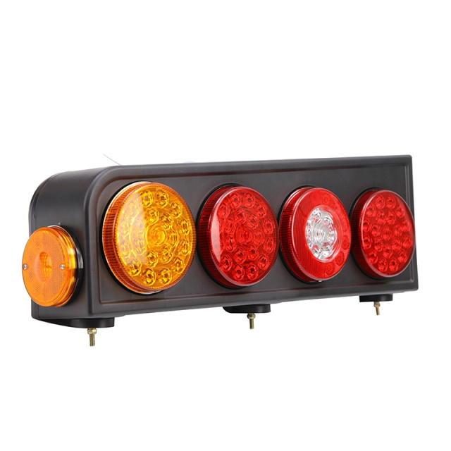 LED 4" Round Combination Taillight for Heavy-Duty Truck Tractor Stop/Tail/Turn/Reverse Rear Lamp