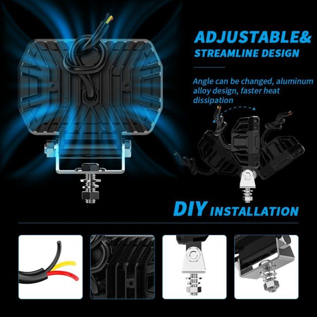 2025 Tractors New Waterproof Lp68 Square Driving Floodlight Working Lights