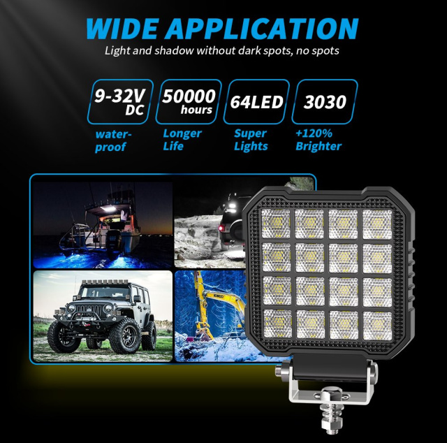 Durable Mining Industry LED Work Light Waterproof Square Light