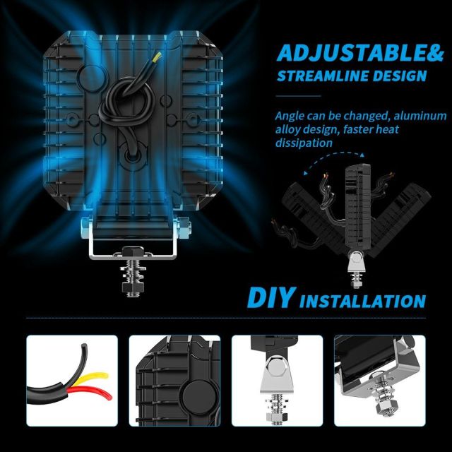 Durable Mining Industry LED Work Light Waterproof Square Light