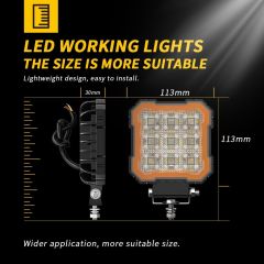 New LED Square Spotlight for Truck LED Working Lights Black Cover LED Square Headlights