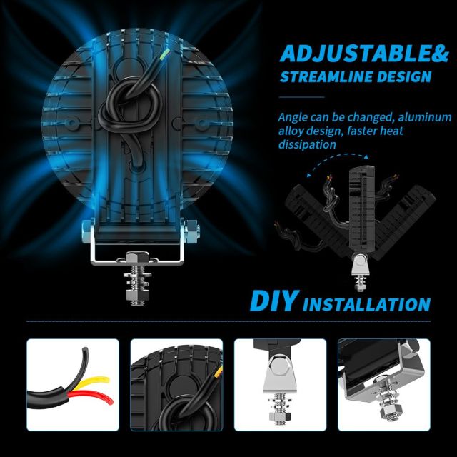 2025 New LED Round Spotlight for Jeep Truck Car Tractor SUV ATV Car LED Headlights