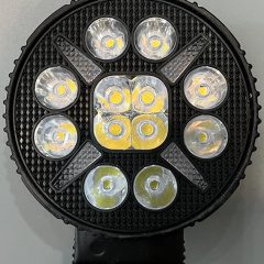 New LED Headlight Spotlight Circular Work Light Aluminum Auxiliary Driving off-Road Yellow IP68 Waterproof Spot