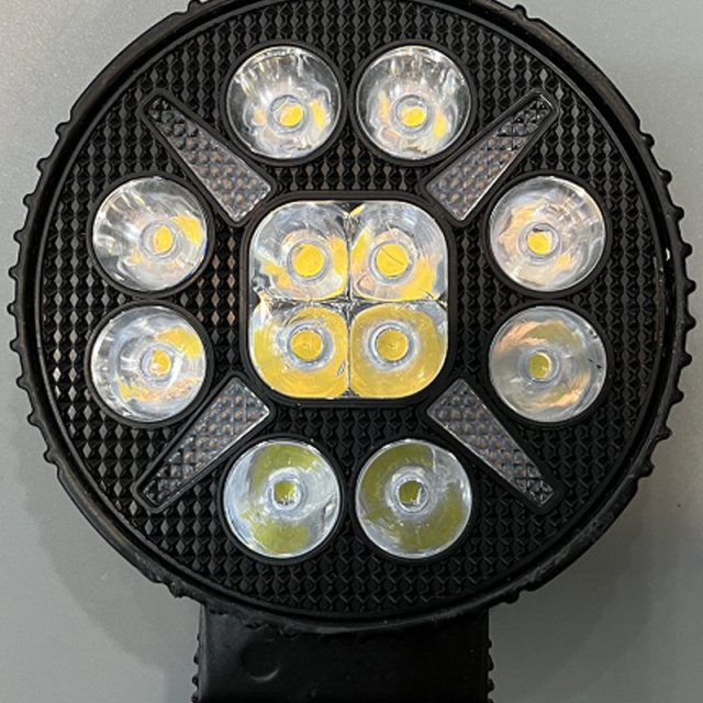 New LED Headlight Spotlight Circular Work Light Aluminum Auxiliary Driving off-Road Yellow IP68 Waterproof Spot