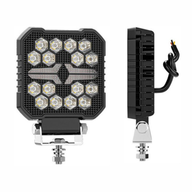 New 4-Inch off-Road Vehicle Light with Amber DRL Square Light System Used for Automotive off-Road Vehicle LED Engineering Lights