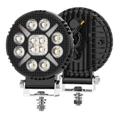 New LED Headlight Spotlight Circular Work Light Aluminum Auxiliary Driving off-Road Yellow IP68 Waterproof Spot