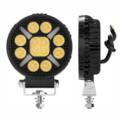 New LED Headlight Spotlight Circular Work Light Aluminum Auxiliary Driving off-Road Yellow IP68 Waterproof Spot