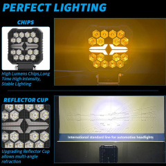 New 4-Inch off-Road Vehicle Light with Amber DRL Square Light System Used for Automotive off-Road Vehicle LED Engineering Lights