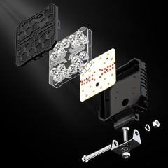 New 4-Inch off-Road Vehicle Light with Amber DRL Square Light System Used for Automotive off-Road Vehicle LED Engineering Lights