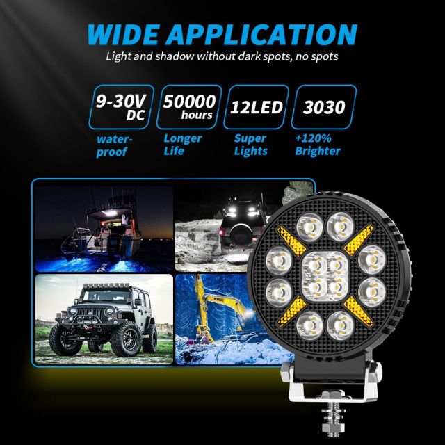 LED Automotive Work Light off-Road LED Headlight Spotlight Auxiliary Driving Light
