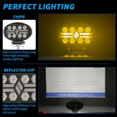 2025 Round 12-80V LED LED Work Light DRL Spotlights Auxiliary Light Worklight LED for SUV Trucks Boats