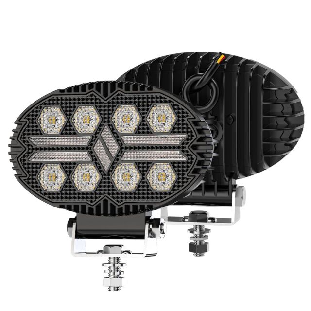 2025 Round 12-80V LED LED Work Light DRL Spotlights Auxiliary Light Worklight LED for SUV Trucks Boats