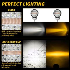 High Power Waterproof IP68 DRL 4 Inch 12V LED Work Lamp Round