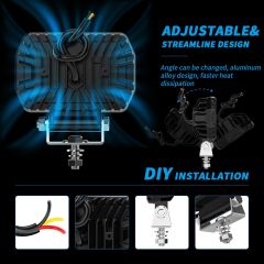 Tractors New Waterproof IP68 Square Driving Spotlight Work LED Headlights Flood Flash Working Lights