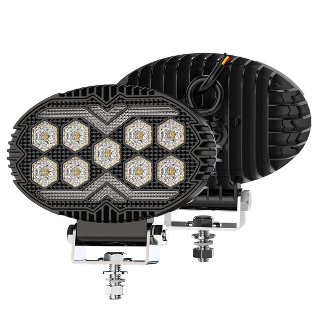 Super Bright Round LED Work Light Modified Car LED Flood Light with Daylight Running Light