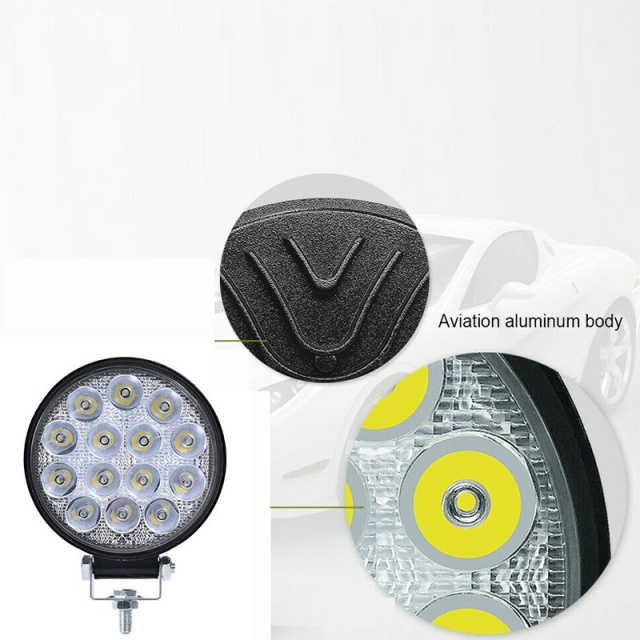 4 Inch 42W Round LED Work Light Spotlight for 4X4 Offroad ATV UTV Truck Tractor Motorcycle Driving Fog Lights