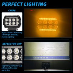 Tractors New Waterproof IP68 Square Driving Spotlight Work LED Headlights Flood Flash Working Lights