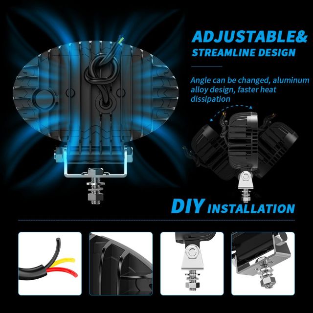 Wholesale Oval Shape LED Work Lights with DRL Spotlights Working Lamp