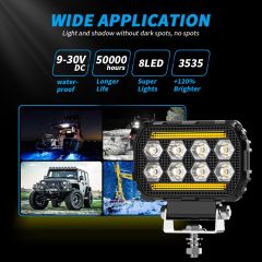 Tractors New Waterproof IP68 Square Driving Spotlight Work LED Headlights Flood Flash Working Lights