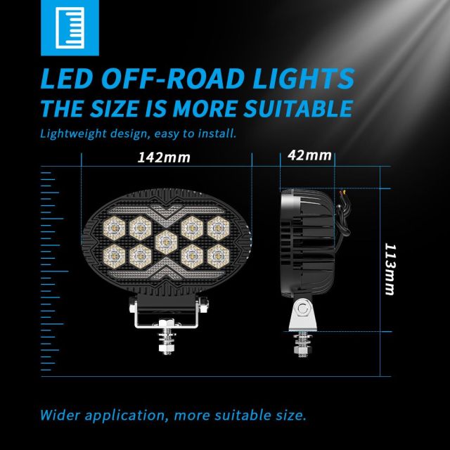 Super Bright Round LED Work Light Modified Car LED Flood Light with Daylight Running Light