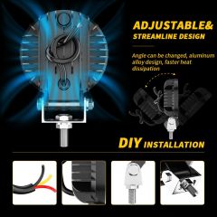 High Power Waterproof IP68 DRL 4 Inch 12V LED Work Lamp Round