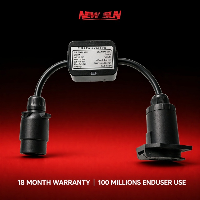 EU 7 Way Adapter to Us 7 Way Trailer Light Converter