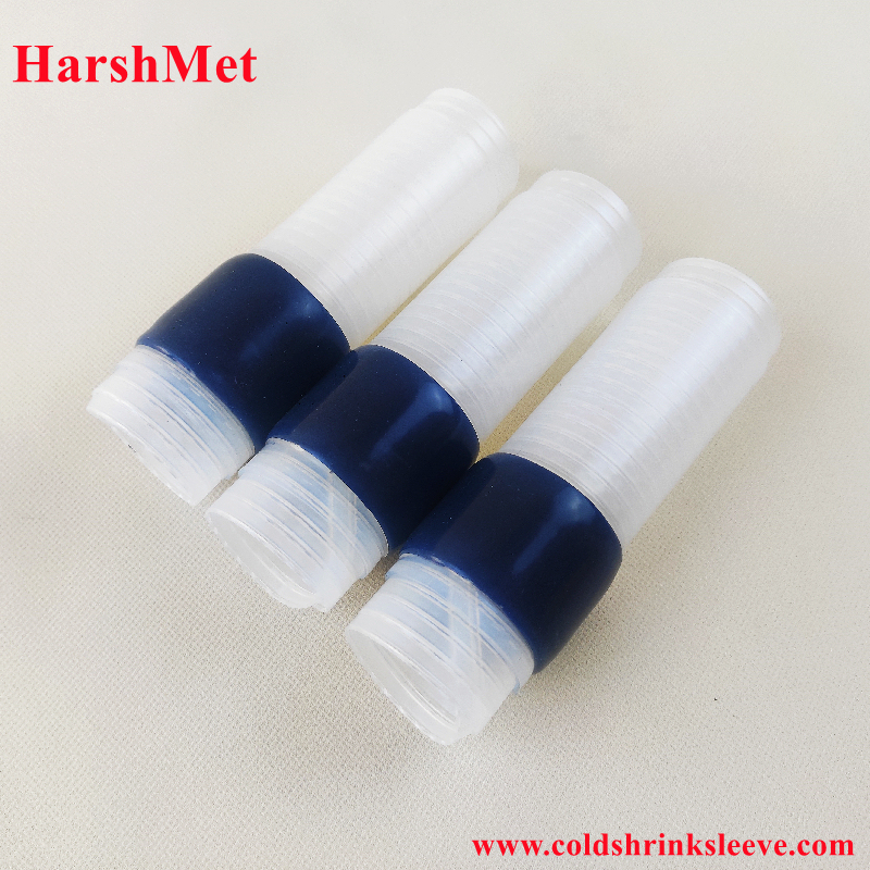 Tubo termoretraibile in gomma siliconica trasparente con un lato e mastice incorporato,HarshMet,Tubo termoretraibile in gomma siliconica trasparente con un lato e mastice incorporato