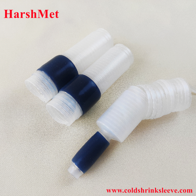 Tubo termoretraibile in gomma siliconica trasparente con un lato e mastice incorporato,HarshMet,Tubo termoretraibile in gomma siliconica trasparente con un lato e mastice incorporato