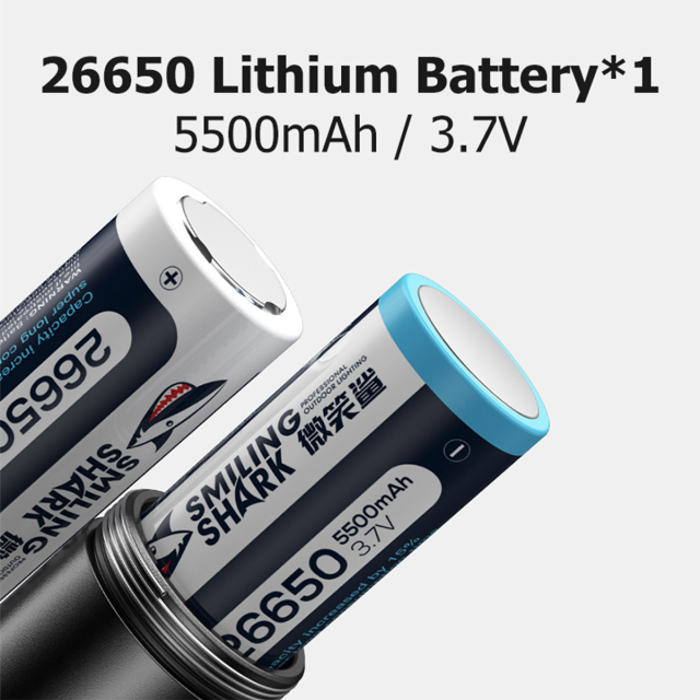 Smiling Shark 6000 Lumens 5500Mah 8 Hours  Long Last Led Torch Rechargeable Torch Flashlight 4 Mode Super Bright  Torches Rechargeable Torches Led Rechargeable Torch Llight Rechargeable-4modes Zoomable Waterproof for Camping Hiking Working-SD5220