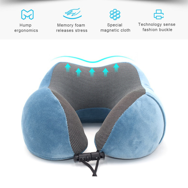 Uuname Travel Pillow Foam Pillow For Airplanes Memory Foam Neck Pillow U Shaped Pillow For Travel With Storage Bag  For Long Flights For Travel-F05