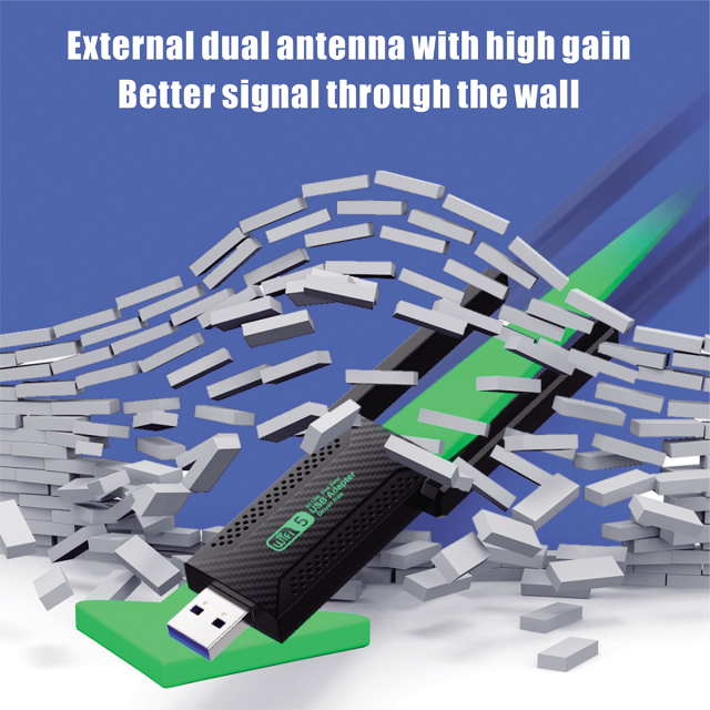 Uuname USB3.0 Usb Wifi Adapter For Pc Wireless Dual Band Adapter WiFi 5 1200Mbps 2.4G/ 5Ghz Network Wifi Adapter Pc Usb Adapter Wifi