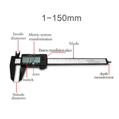 Uuname 150mm Digital Vernier Caliper Micrometer Caliper &amp; 2 Batteries