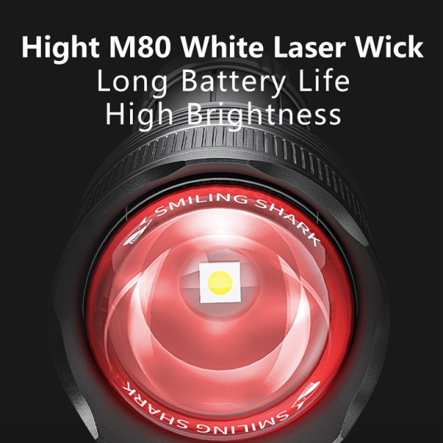 Smiling Shark 6000 Lumens 5500Mah 8 Hours  Long Last Led Torch Rechargeable Torch Flashlight 4 Mode Super Bright  Torches Rechargeable Torches Led Rechargeable Torch Llight Rechargeable-4modes Zoomable Waterproof for Camping Hiking Working-SD5212