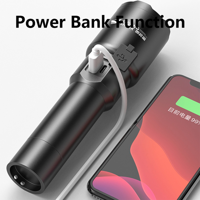 Smiling Shark 6000 Lumens 5500Mah 8 Hours  Long Last Led Torch Rechargeable Torch Flashlight 4 Mode Super Bright  Torches Rechargeable Torches Led Rechargeable Torch Llight Rechargeable-4modes Zoomable Waterproof for Camping Hiking Working-SD5225