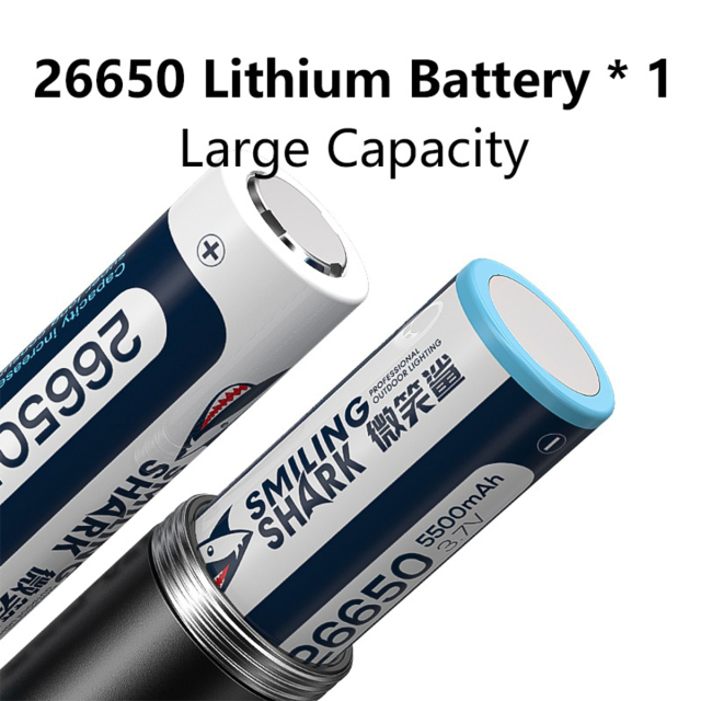Smiling Shark 6000 Lumens 5500Mah 8 Hours  Long Last Led Torch Rechargeable Torch Flashlight 4 Mode Super Bright  Torches Rechargeable Torches Led Rechargeable Torch Llight Rechargeable-4modes Zoomable Waterproof for Camping Hiking Working-SD5225