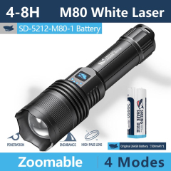 Smiling Shark 6000 Lumens 5500Mah 8 Hours  Long Last Led Torch Rechargeable Torch Flashlight 4 Mode Super Bright  Torches Rechargeable Torches Led Rechargeable Torch Llight Rechargeable-4modes Zoomable Waterproof for Camping Hiking Working-SD5212