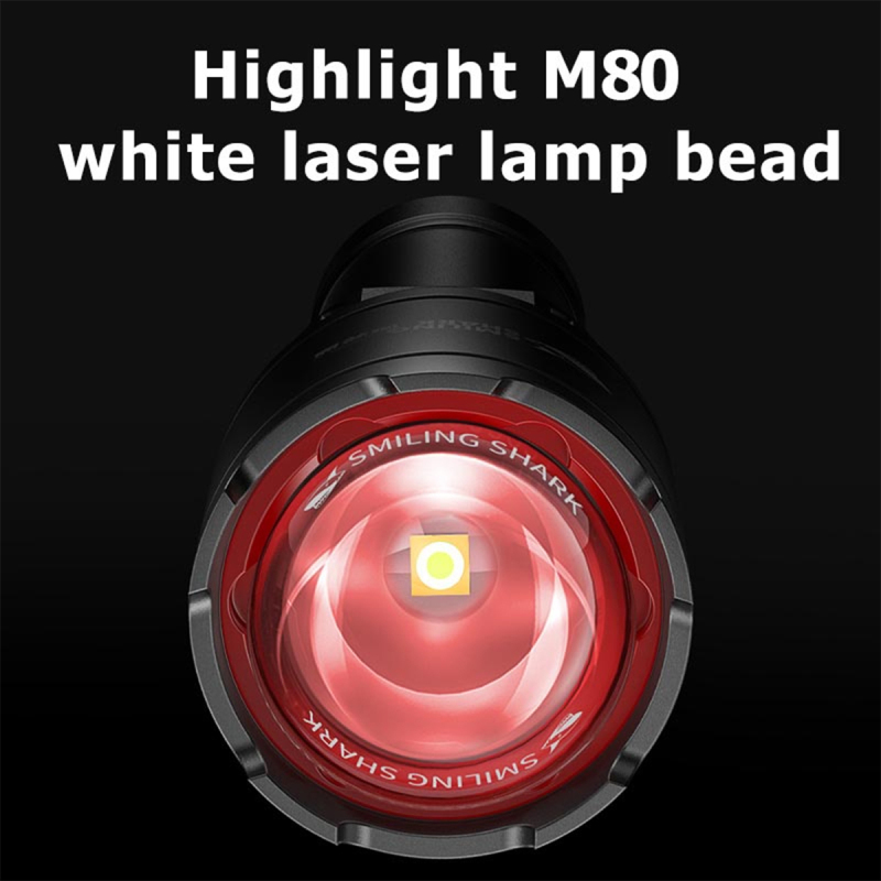 Smiling Shark 6000 Lumens 5500Mah 8 Hours  Long Last Led Torch Rechargeable Torch Flashlight 4 Mode Super Bright  Torches Rechargeable Torches Led Rechargeable Torch Llight Rechargeable-4modes Zoomable Waterproof for Camping Hiking Working-SD5220